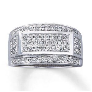 Men’s White gold diamond ring Sz.10 (Kay Jewelers)